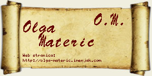 Olga Materić vizit kartica